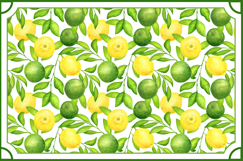 Set de table fruits Cadre de manteau citrons et limes - TenStickers