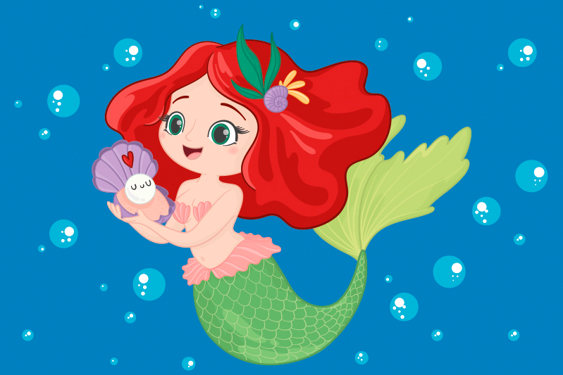 Set de table design enfant Disney ariel natation - TenStickers