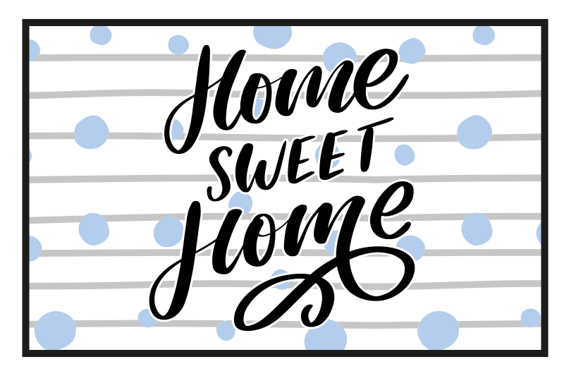 Set de table design citation Home sweet home - TenStickers