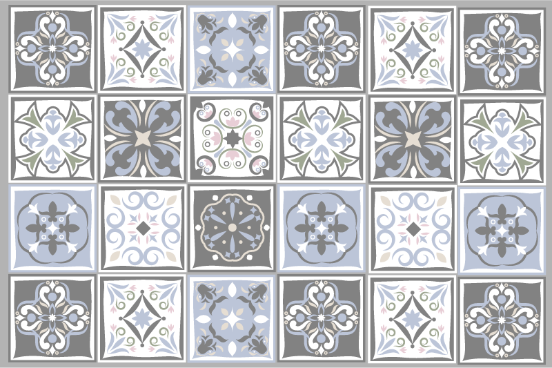 Set de table motifs de carreaux ornés - TenStickers