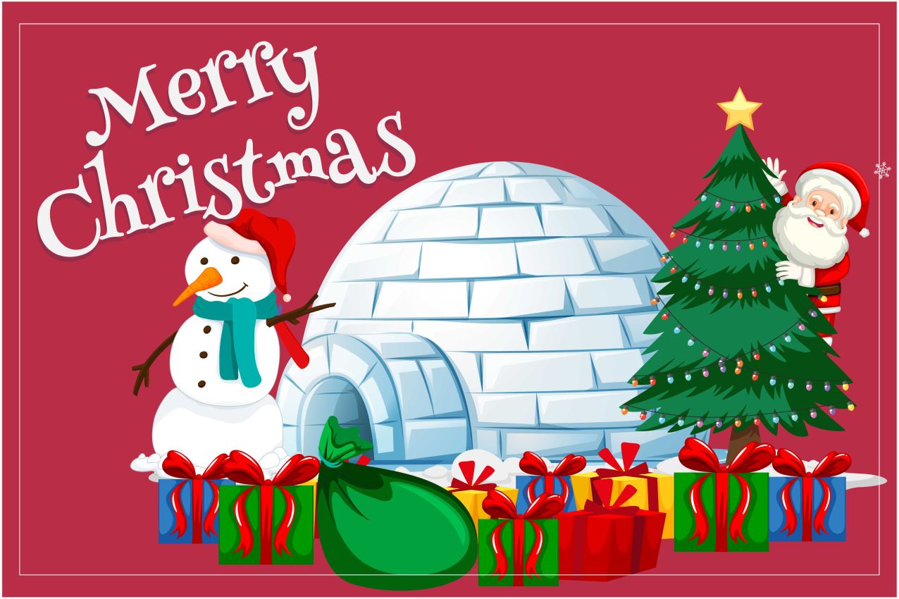 Set de table noël scène festive de vacances - TenStickers