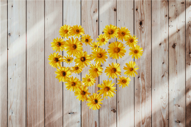 Set de table original arrangement floral en cœur - TenStickers