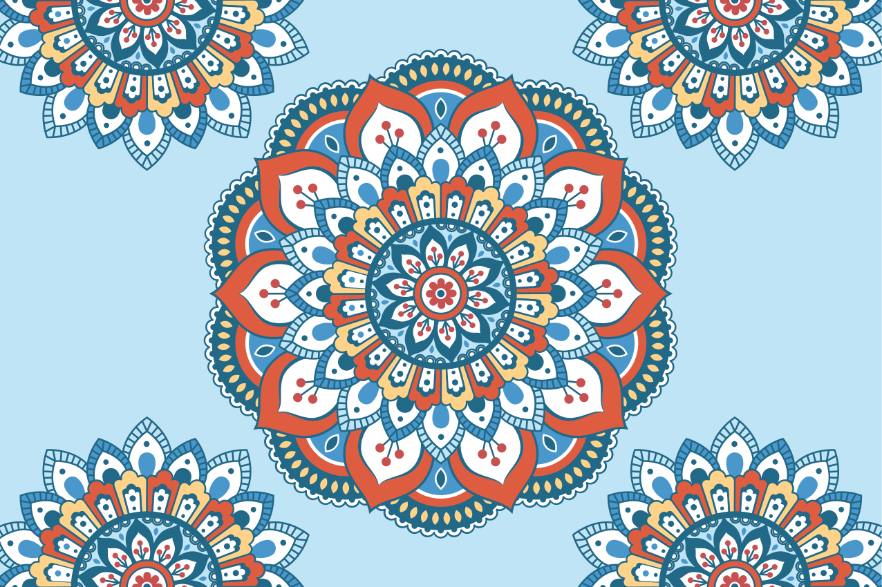 Set de table original motif mandala Éclatant - TenStickers