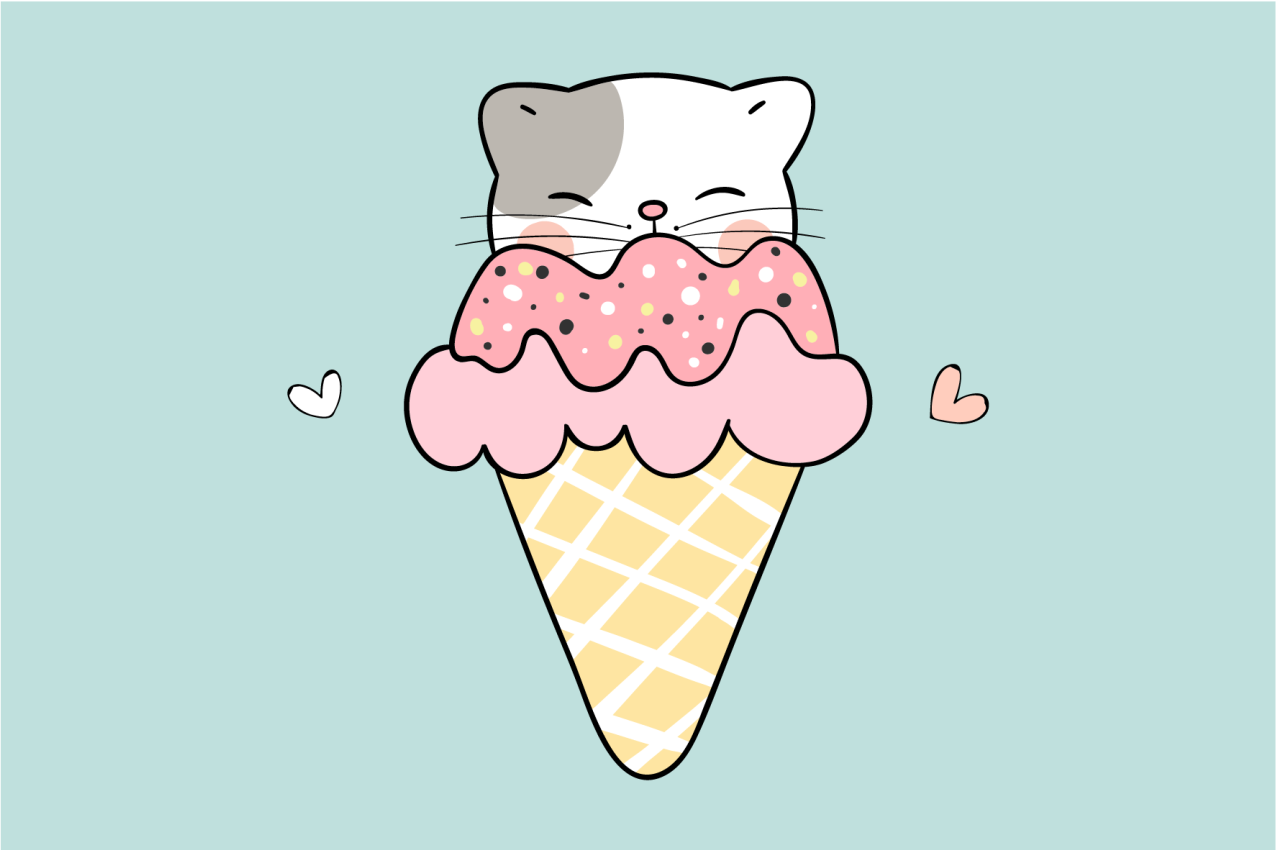 Set de table enfant chat mignon glace - TenStickers