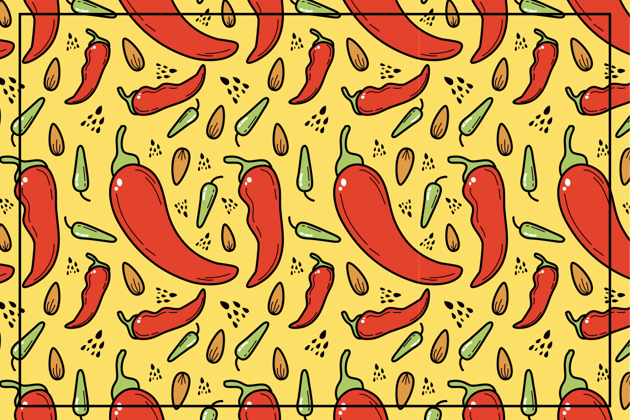 Set de table original motif piment chili - TenStickers