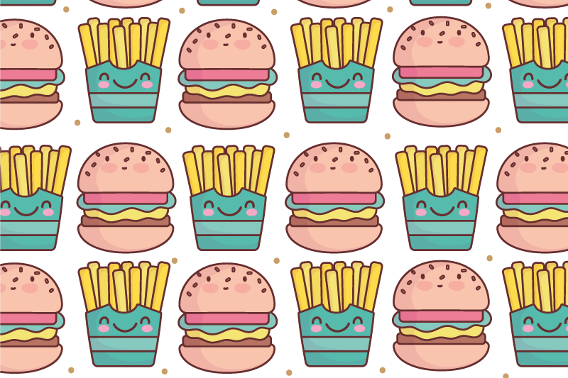 Set de table enfant motif hamburger joyeux - TenStickers