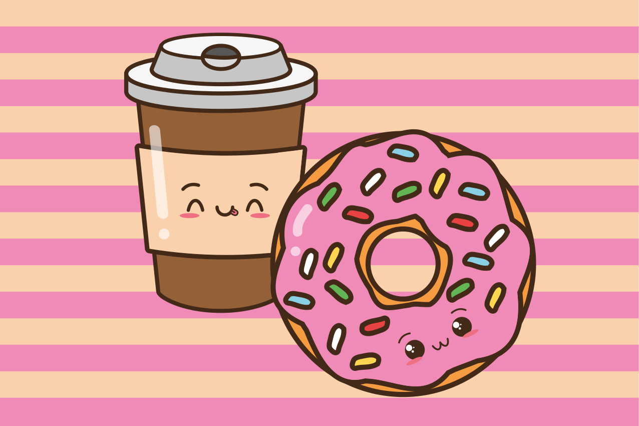 Set de table enfant donut au café mignon - TenStickers