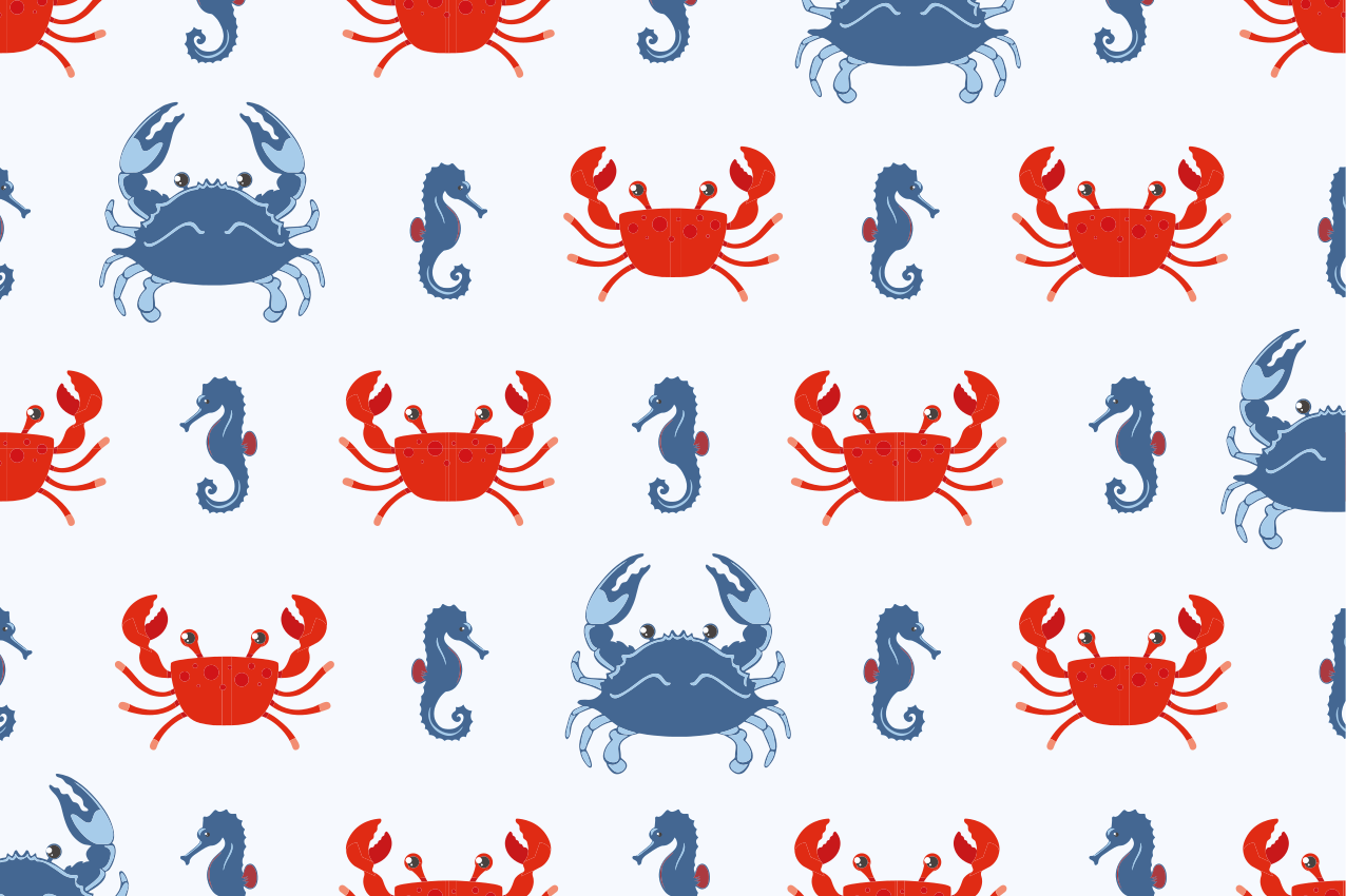 Set de table original motif crabe et hippocampe - TenStickers