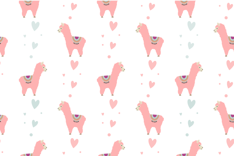 Set de table original sticker de lama rose - TenStickers