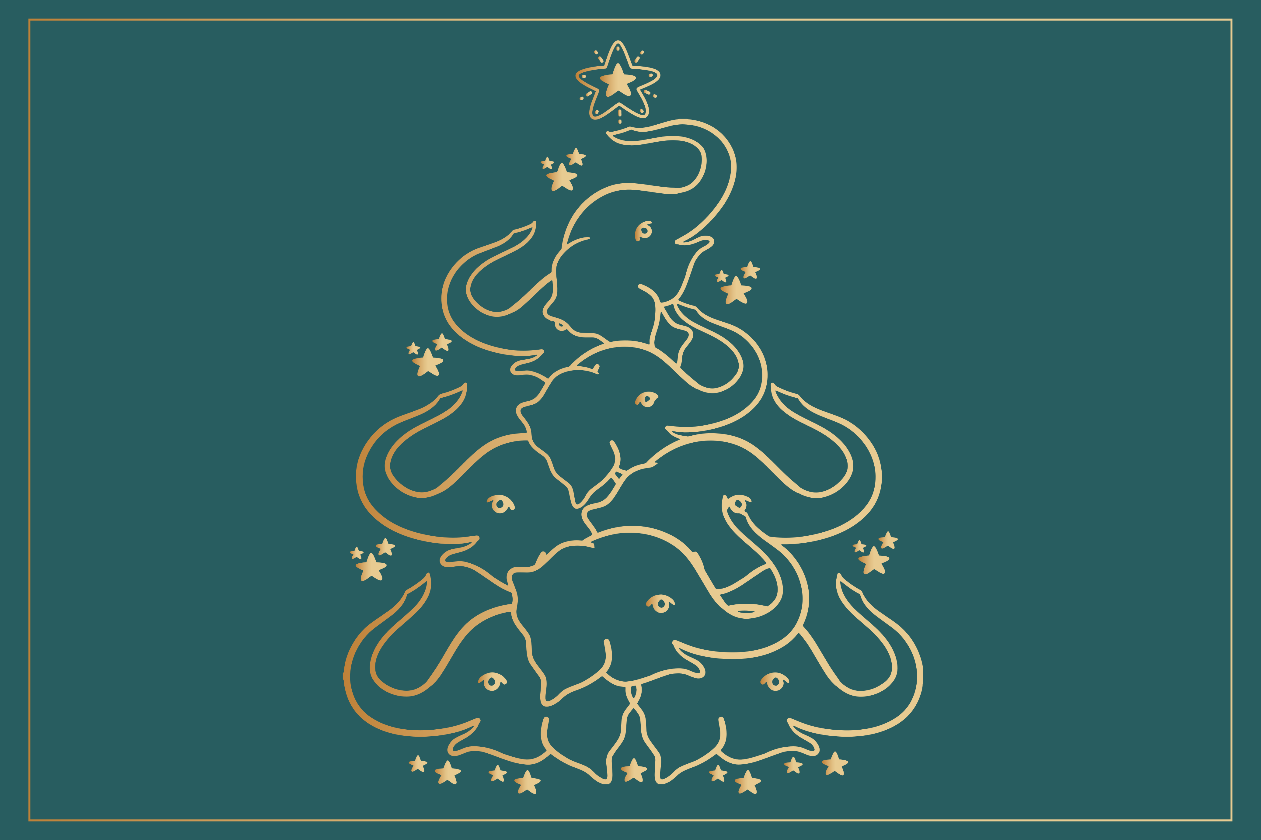 Set de table noël arbre Élégant d'Éléphant - TenStickers