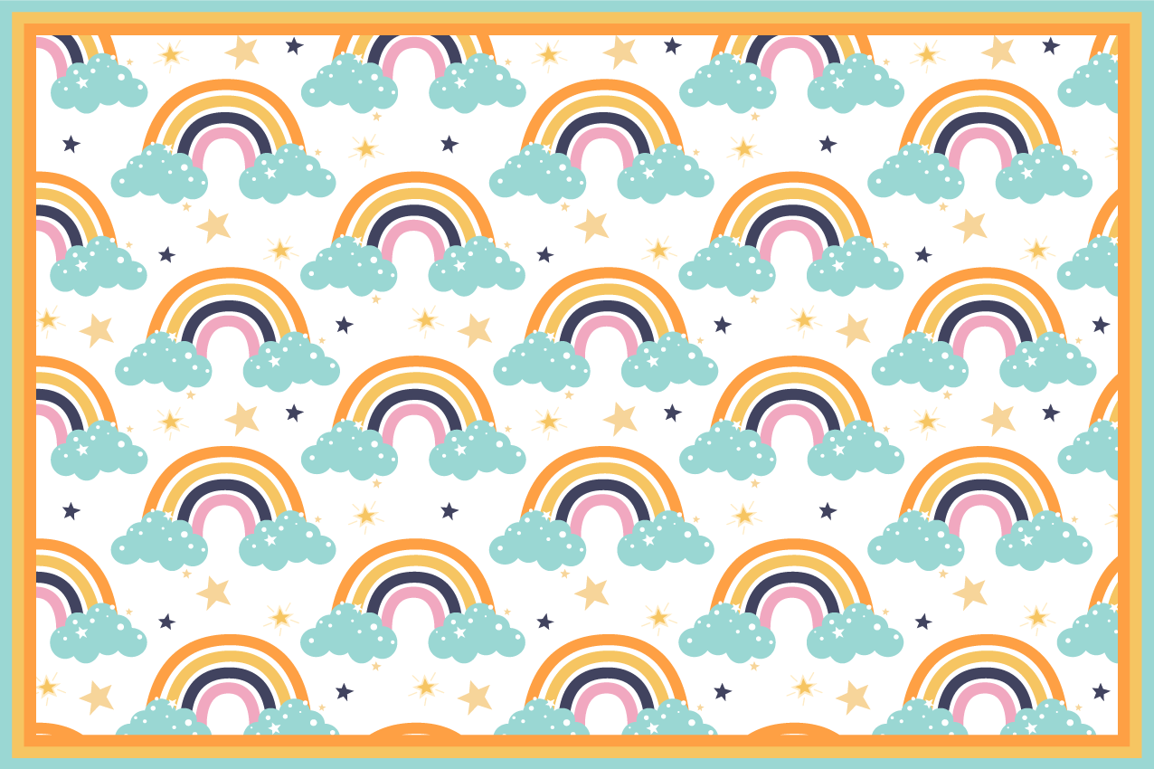 Set de table enfant nuage arc-en-ciel coloré - TenStickers