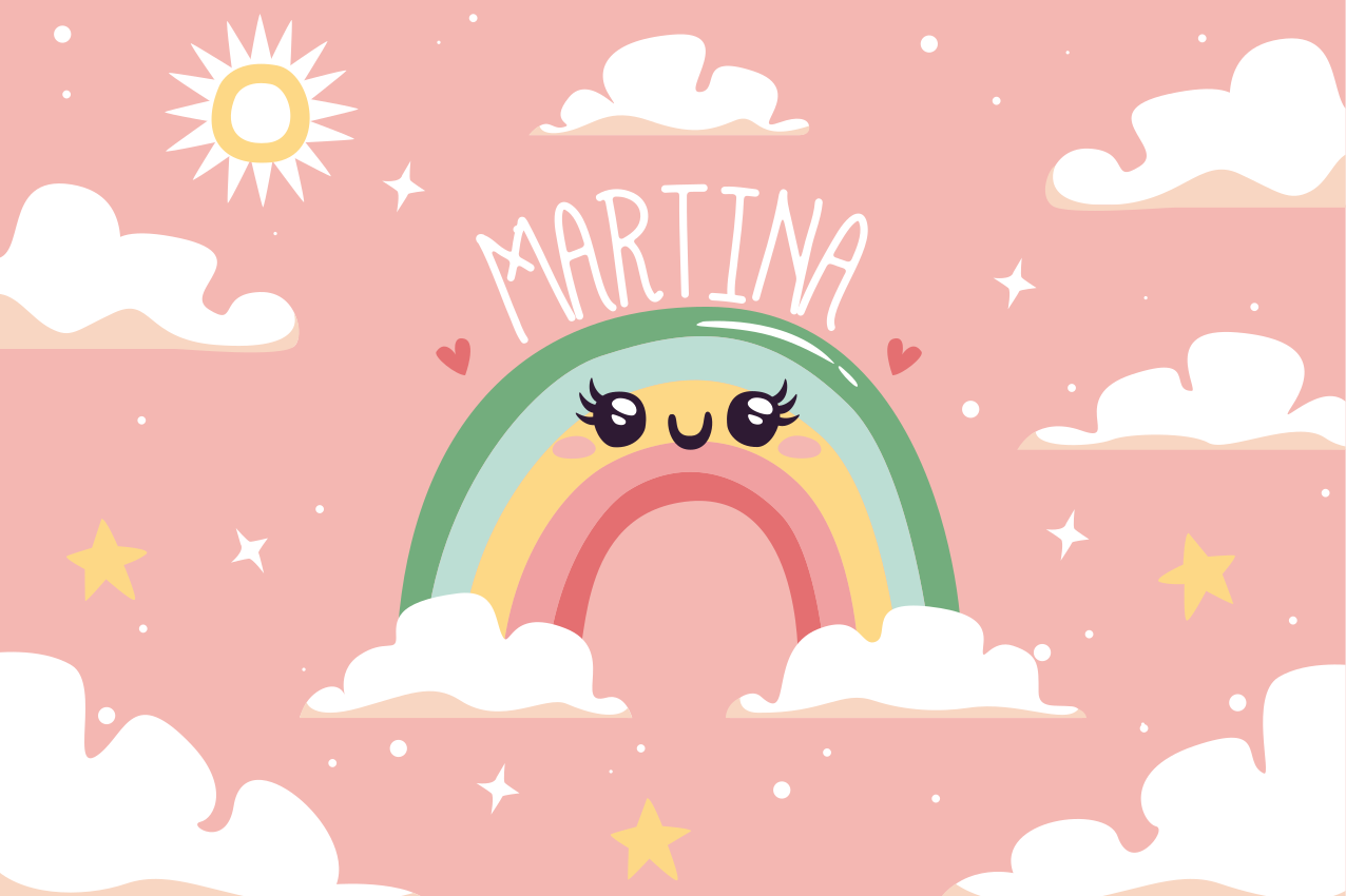 Set de table enfant scène de rainbow joyeux - TenStickers