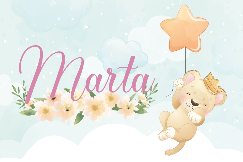 Set de table enfant lion mignon avec ballon - TenStickers