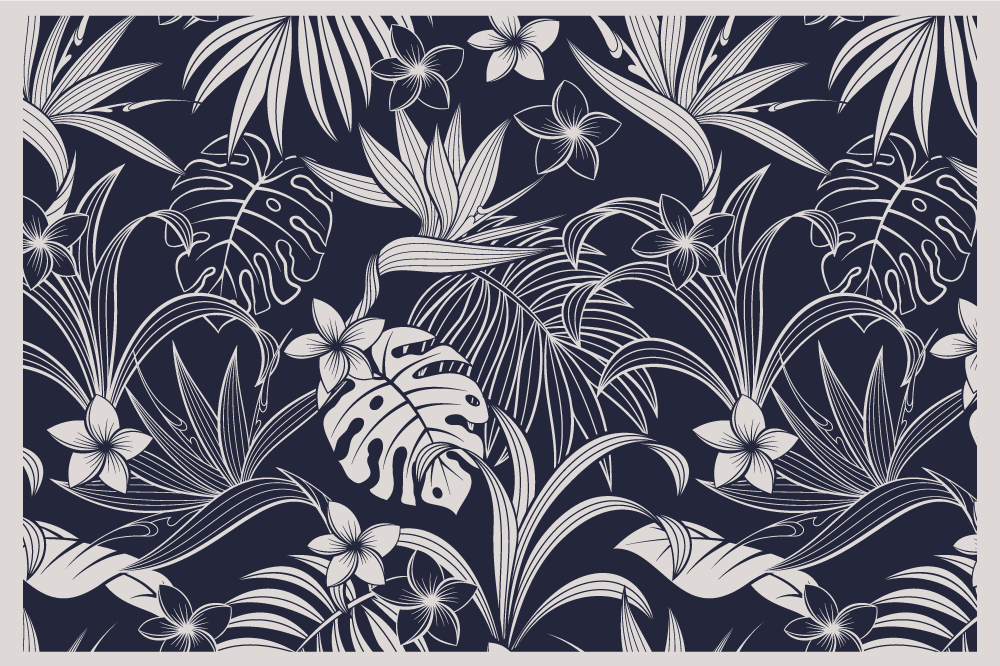 Set de table élégant imprimé floral tropical - TenStickers