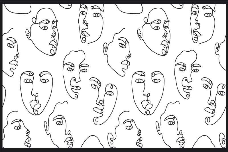 Set de table moderne dessin de visage abstrait - TenStickers