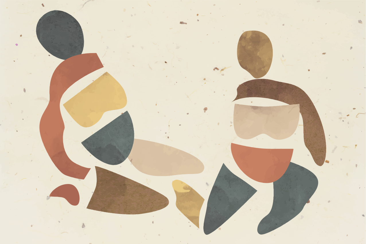 Set de table moderne figures humaines abstraites - TenStickers