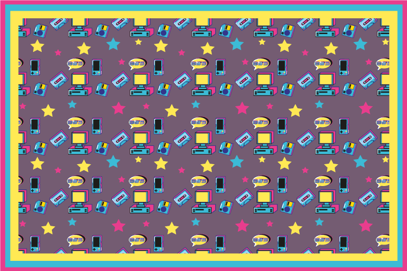 Set de table original Systèmes de jeux vidéo des années 80 - TenStickers