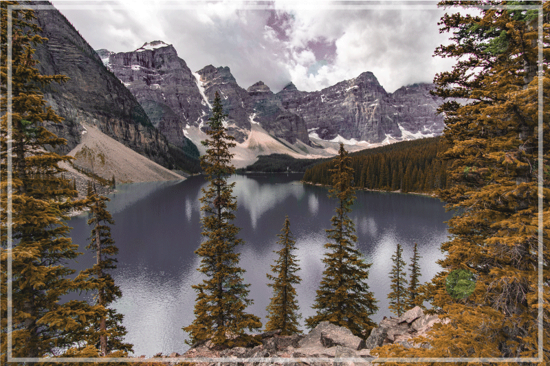 Set de table moderne vue panoramique sur les montagnes - TenStickers