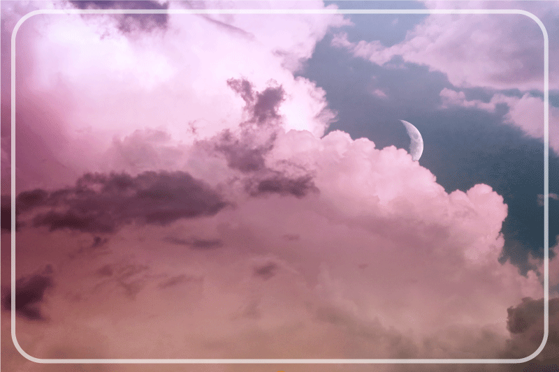 Set de table moderne ciel nuageux et lune - TenStickers