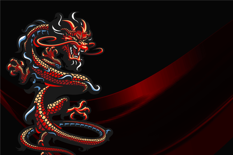 Set de table original Dragon sombre recroquevillé - TenStickers