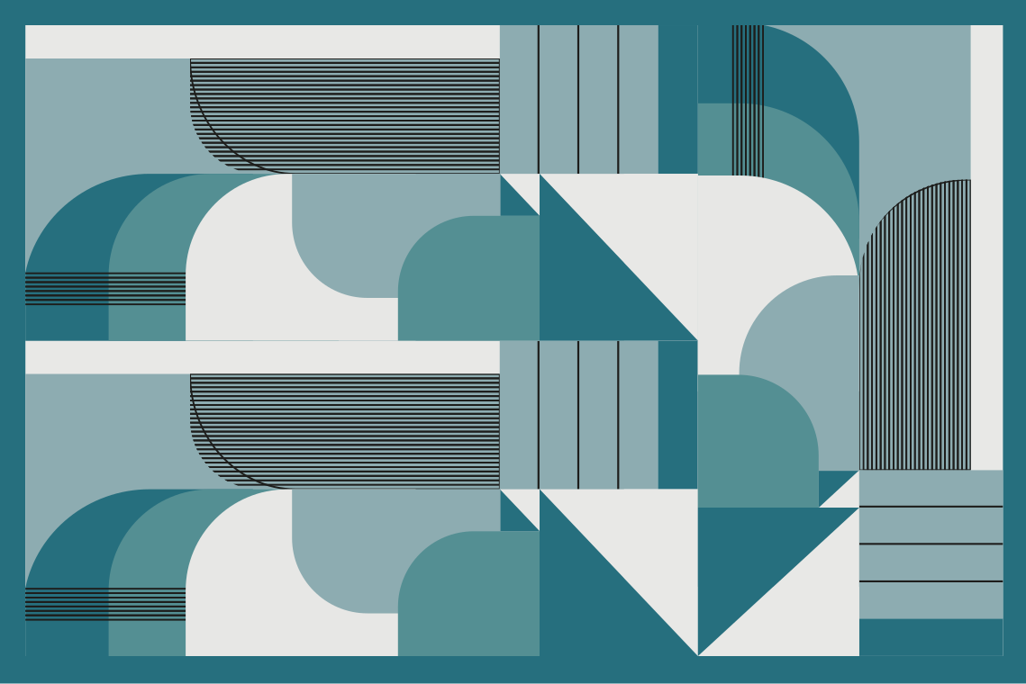 Set de table moderne motifs géométriques turquoise - TenStickers