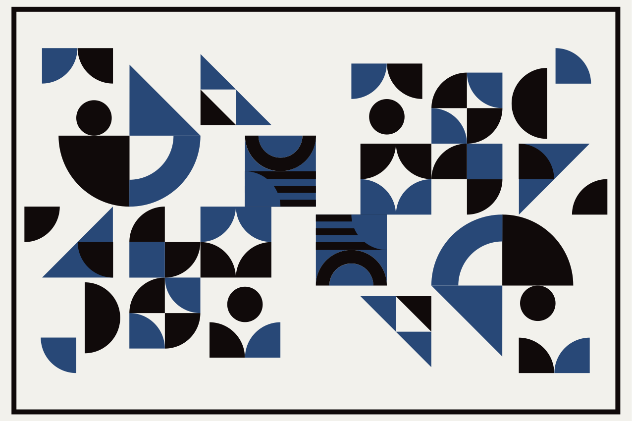 Set de table moderne motifs géométriques bleus - TenStickers