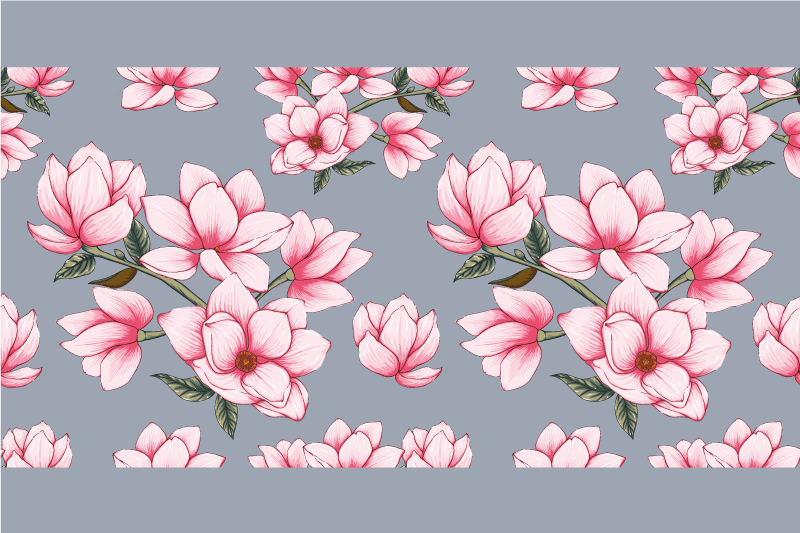 Set de table original motif floral magnolia rose - TenStickers