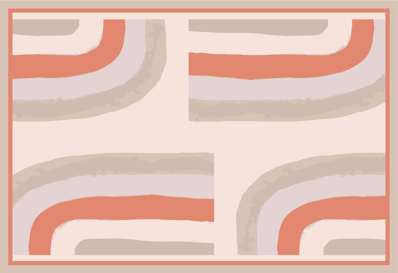 Set de table moderne motifs colorés et courbés - TenStickers