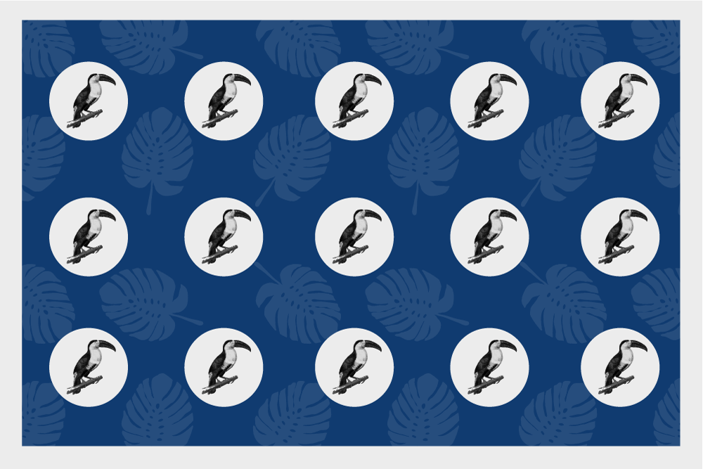 sets de table en sticker design oiseau bleu de style africain - TenStickers