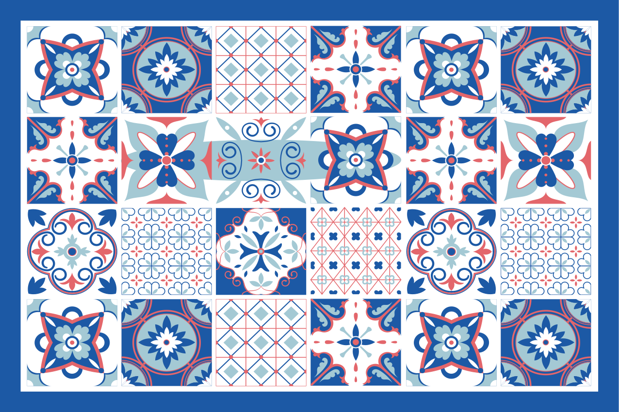 Set de table motif carrelage complexe - TenStickers