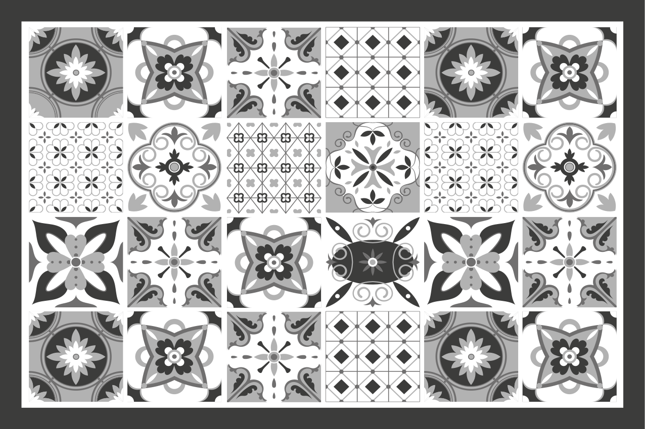 Set de table carreaux élégants à motifs - TenStickers