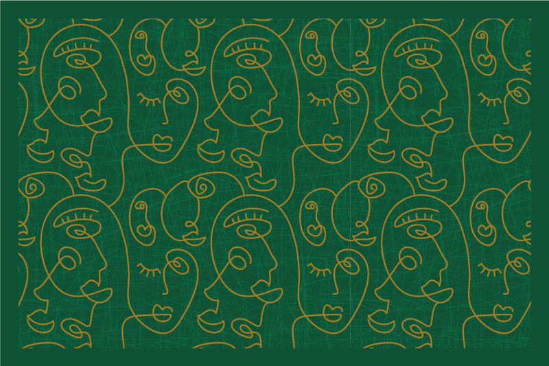 Set de table original motif visage abstrait - TenStickers