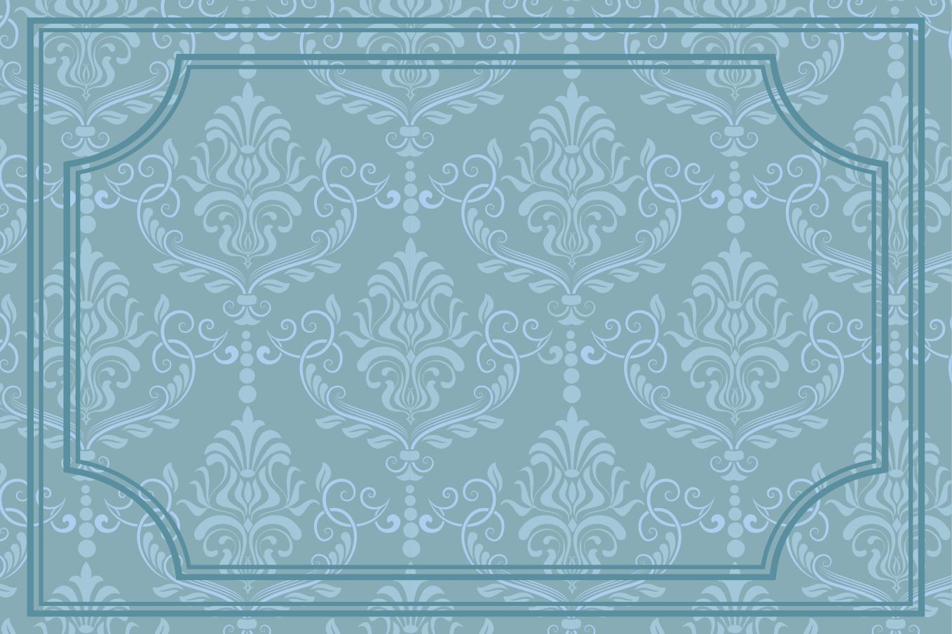 Set de table élégant baroque floral bleu - TenStickers