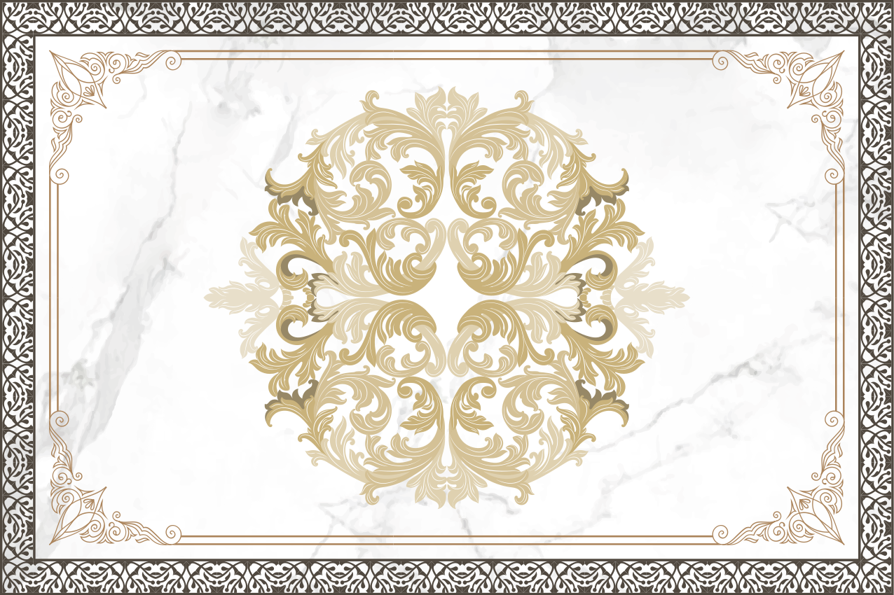 Set de table élégant marbre blanc baroque - TenStickers