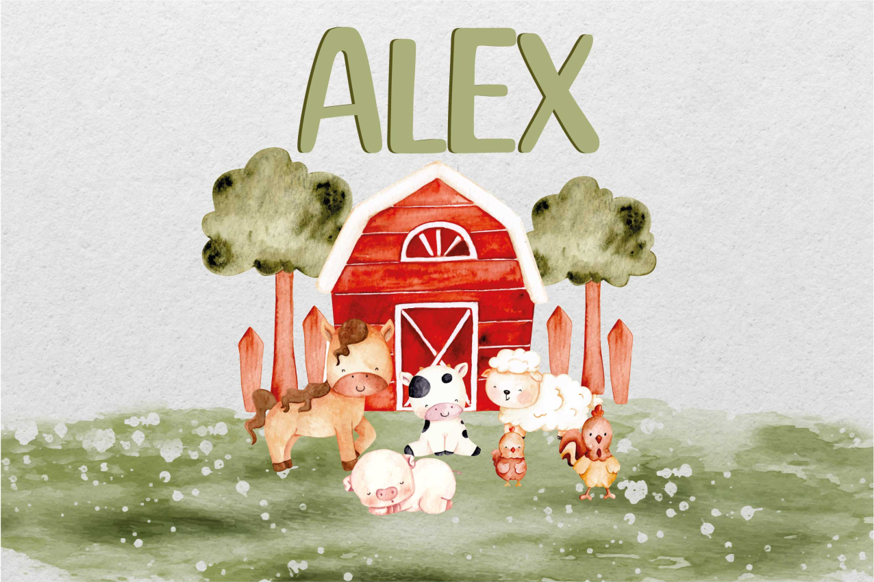 Set de table pour maison aquarelle mignon ferme - TenStickers