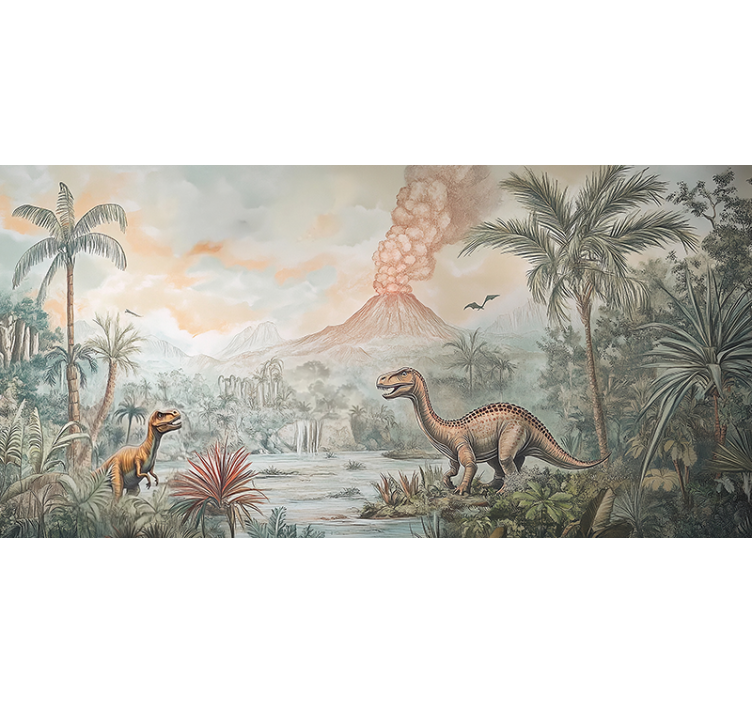 Tapisserie chambre enfant paysage jurassique - TenStickers