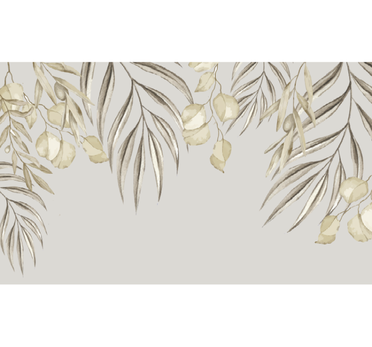 Tapisserie salle de bain palmier beige doux - TenStickers