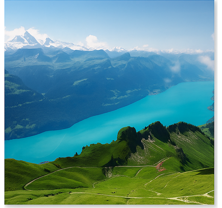 Tapisserie montagne sommet alpin enneigé - TenStickers