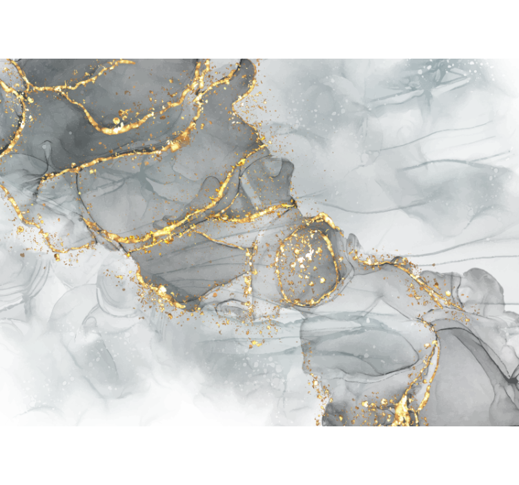 Tapisserie chambre adulte mur de mosaïque gris et or - TenStickers