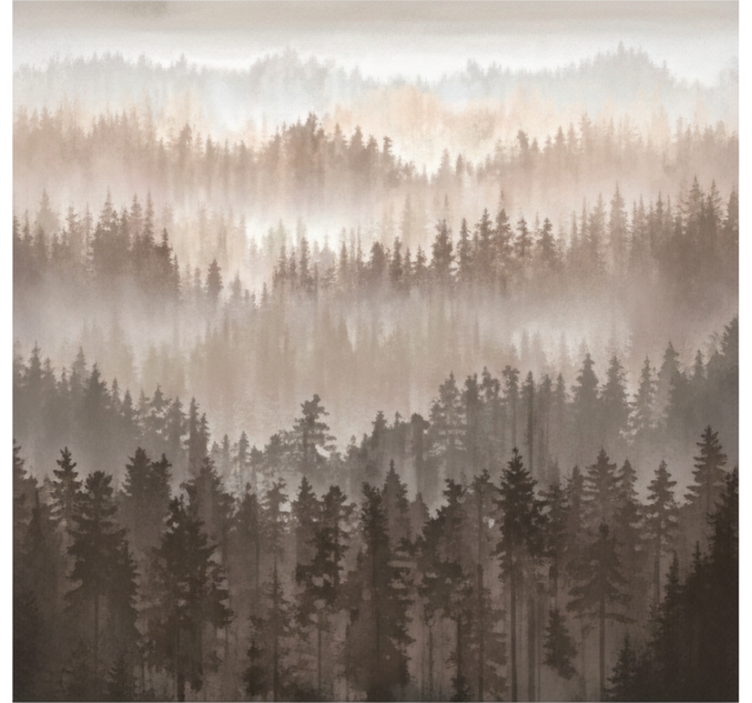 Tapisserie paysage couches de forêt en bois - TenStickers
