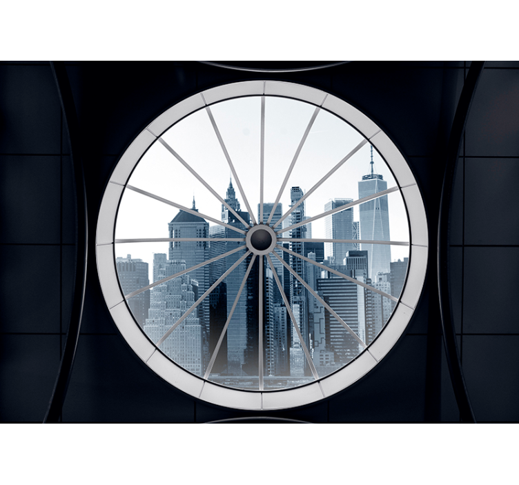 Tapisserie 3D perspectives urbaines - TenStickers