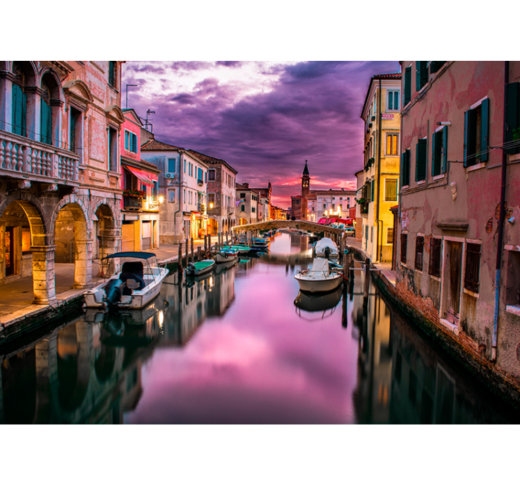 Tapisserie autres villes et de pays canal de venise dusk - TenStickers