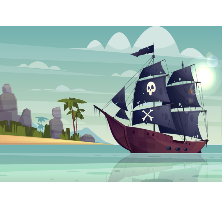 Tapisserie murale bateau de pirates - TenStickers