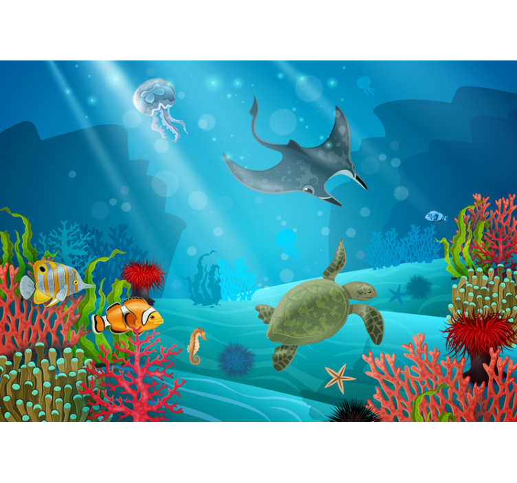 Peinture murale mer sous-marine - TenStickers