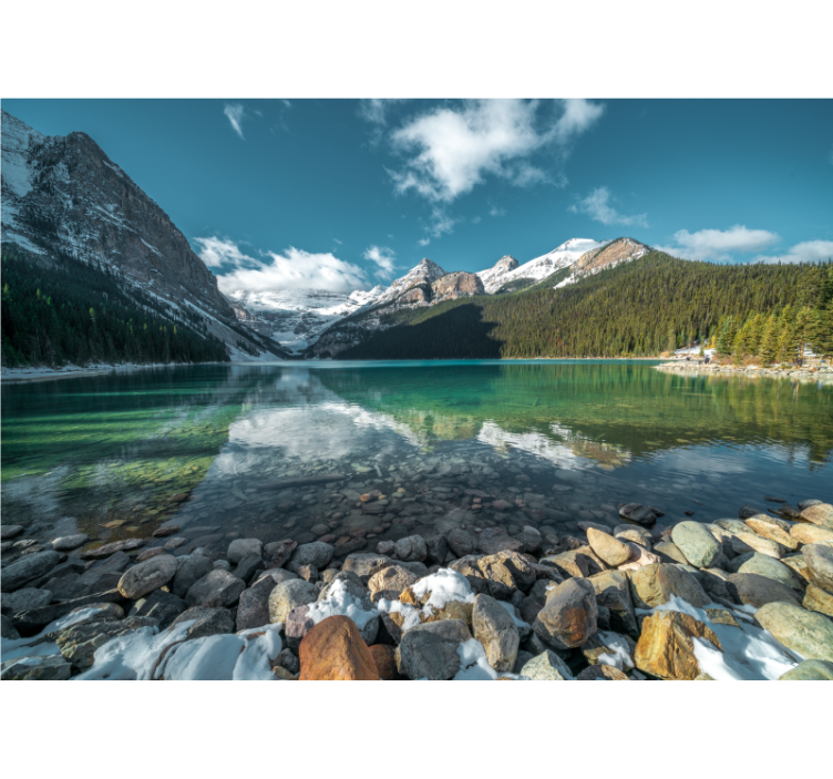 Tapisserie paysage Écho du lac de montagne - TenStickers