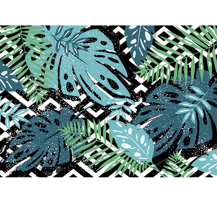Tapisserie nature éléments de feuilles tropicales - TenStickers