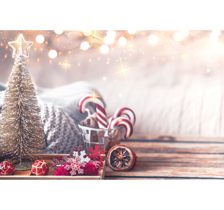 Tapisserie noel esprit joyeux des fêtes - TenStickers