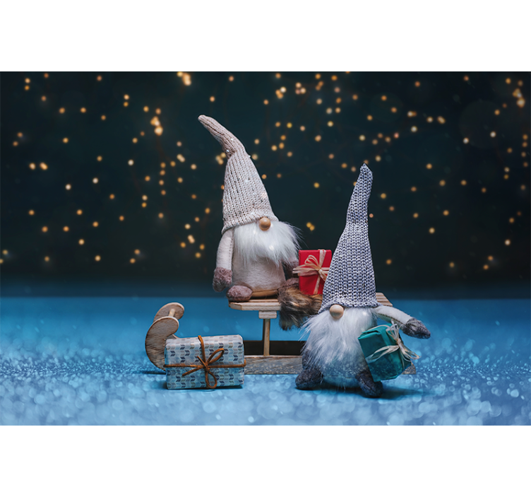 Tapisserie noel célébration de gnomes festifs - TenStickers