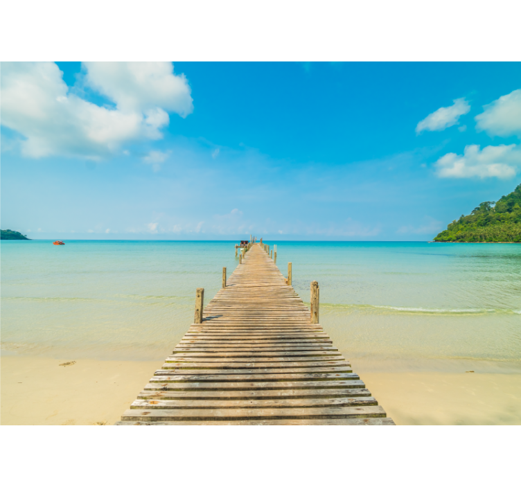 Papier peint mural mer Plage couloir et la mer - TenStickers