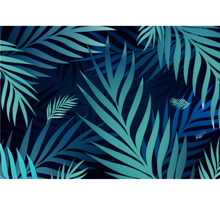 Tapisserie nature motif feuilles exotiques - TenStickers